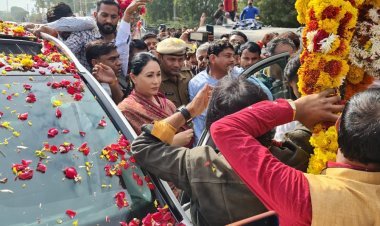 कार्यकताओ ने सांसद दिया कुमारी का किया भव्य स्वागत