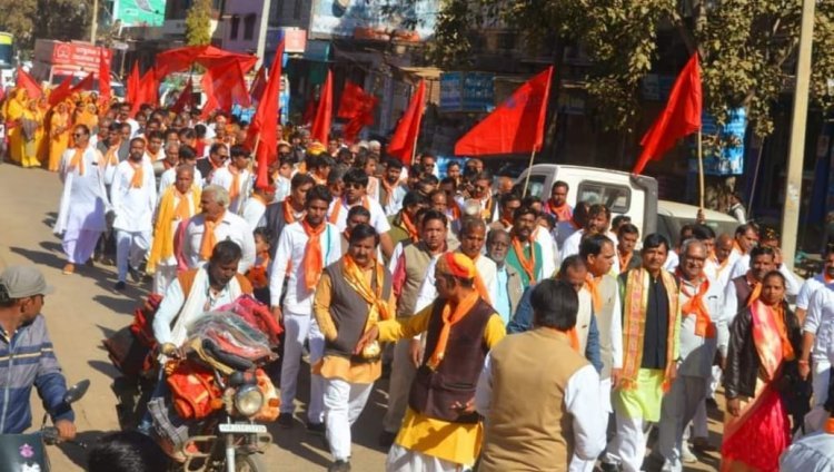 भगवान परशुराम कुंड आमंत्रण यात्रा का किया भव्य स्वागत