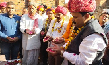 हुरडा प्रधान राठौड़ ने खाती खेड़ा में चारभुजा मंदिर निर्माण कार्य की शुरुआत की! 