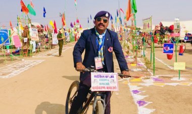 भीलवाड़ा के स्काउट्स गाईड ने राष्ट्रीय जम्बूरी में साईकिल पर पर्यावरण बचाने का संदेश