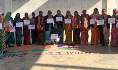 जी 20 शिखर सम्मेलन की मेजबानी मिलने पर रंगोली कार्यक्रम मनाया 