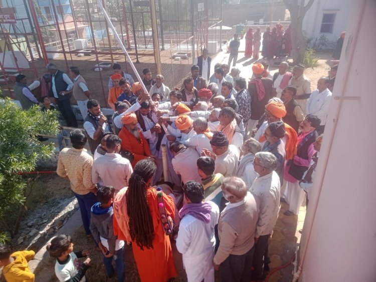 राजलदेसर में पुष्कर महोत्सव को लेकर धर्म ध्वजारोहण की की स्थापना