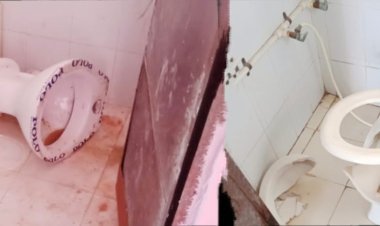 शाहपुरा जिला चिकित्सालय में नल की टोटीया चोरी लैट्रिन को भी तोड़ा