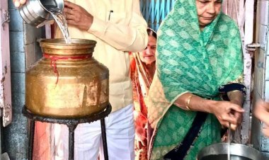 श्री बैकुंठ धाम मंदिर में पाटोत्सव शुरू, कलश यात्रा व शिव महापुराण कथा प्रारम्भ