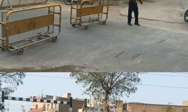 रेल फाटक बंद होने के कारण वाहन चालक रहे परेशान