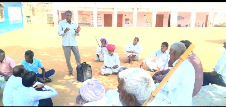 भारतीय किसान संघ चूरू के जल आंदोलन को लेकर घंटेल में हुई बैठक