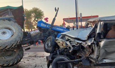 सड़क हादसे में दो लोग हुए घायल