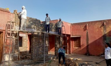 राजलदेसर युवा विकास समिति की प्रेरणा से विद्यालय में क्लासरूम का कार्य शुरू