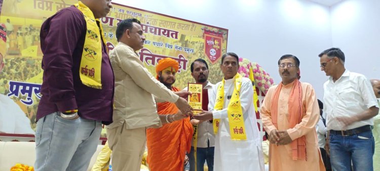 श्रीमाधोपुर विप्र सेना ने राष्ट्रीय प्रमुख सुनील तिवाड़ी का सीकर में किया स्वागत