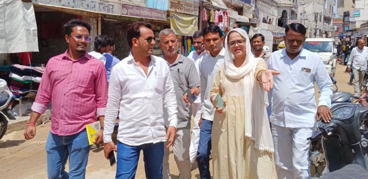 सभापति ने किया निर्माणाधीन सड़क का निरीक्षण
