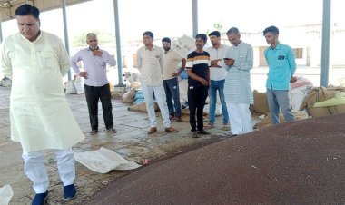 पूर्व जिलाप्रमुख सहारण ने कृषि उपज मंडी का किया औचक निरीक्षण