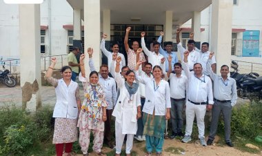 राजस्थान नर्सेज संयुक्त समिति के आहवान पर कांवट- खंडेला  सामुदायिक स्वास्थ्य केन्द्रों  के नर्सिंग कार्मिकों ने कार्य बहिष्कार किया 