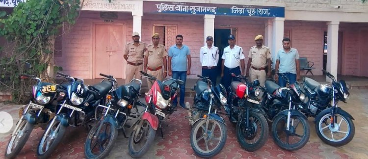 सुजानगढ़ में बाइक राइडर्स का खौफ, 13 बाइक जब्त