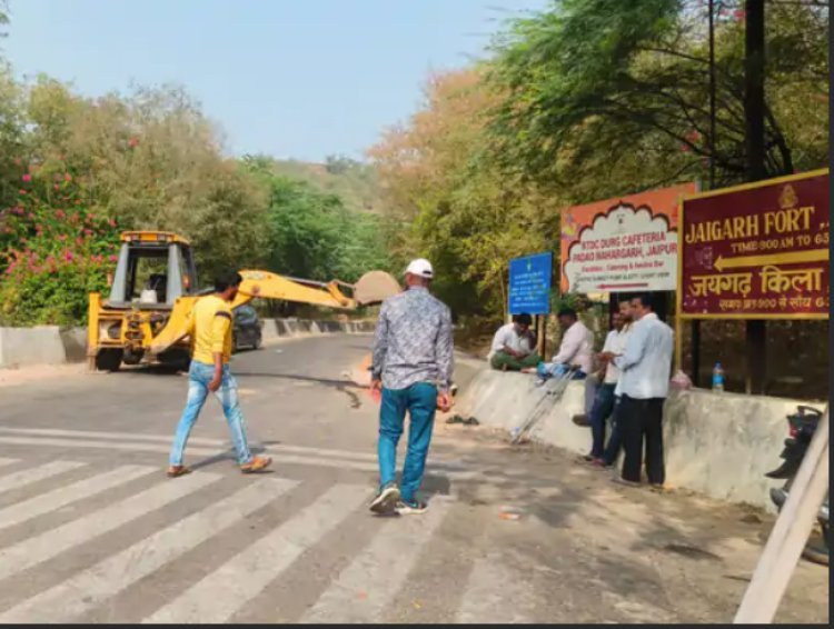 नाहरगढ़ फोर्ट का प्रवेश बंद, पर्यटकों को परेशानी: बिना सूचना सड़क निर्माण कार्य शुरू