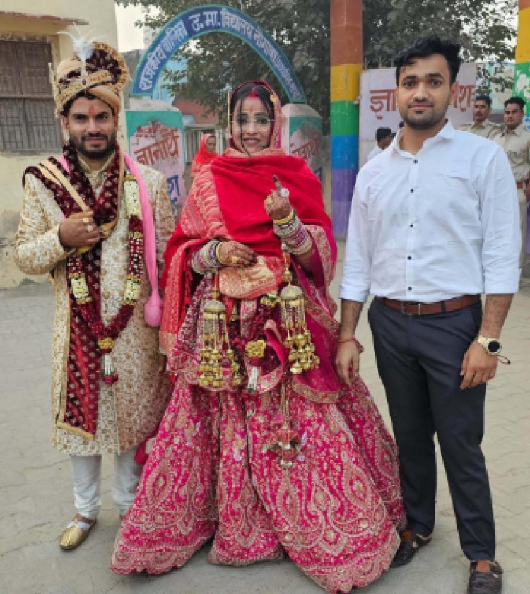 शादी के बाद ओर ससुराल जाने से पहले मतदान कर निभाया अपना कर्तव्य