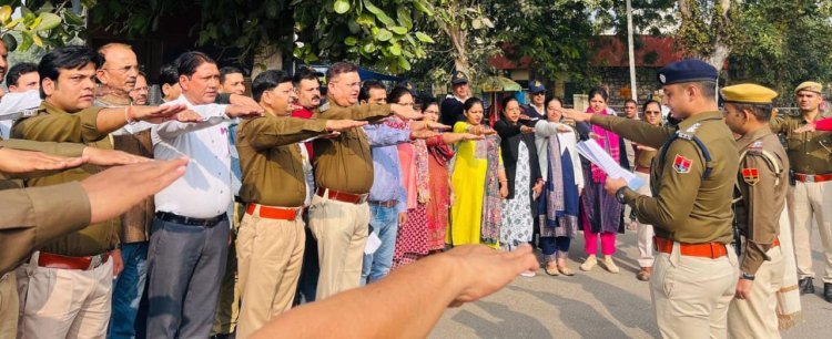 सडक सुरक्षा के संबंध आमजन को शपथ दिलाकर यातायात नियमों की दी जानकारी