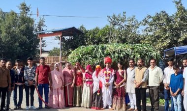 गौ सेवा का अनूठा उदाहरण: विवाह पर गौशाला को समर्पित हरा चारा