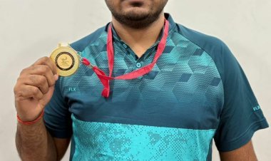 गोला फेंक प्रतिस्पर्धा में देवेंद्र गुर्जर ने जीता गोल्ड मेडल