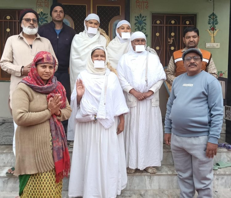 जैन साध्वी का मण्डावा पधारने पर किया स्वागत
