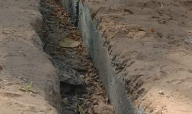नाली निर्माण में कम गुणवत्ता वाली सामग्री लगाने की शिकायत, जांच की मांग की गई