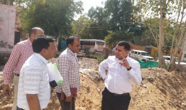 रतनगढ़ में जलभराव से बचाव हेतु आरयूआईडीपी परियोजना का निरीक्षण: जिला कलेक्टर अभिषेक सुराणा के निर्देश