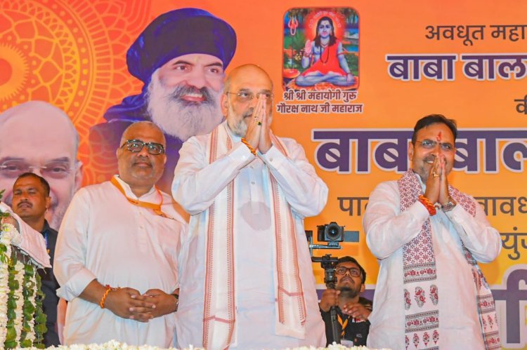108 कुण्डीय रूद्र महायज्ञ की पूर्णाहुति पर पहुंचे अमित शाह और सीएम भजनलाल  
