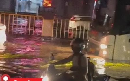 जयपुर में एक घंटे की मूसलाधार बारिश ने बढ़ाई मुसीबत: सड़कों पर भरा पानी, गाड़ियां बंद, जगह-जगह लगा जाम