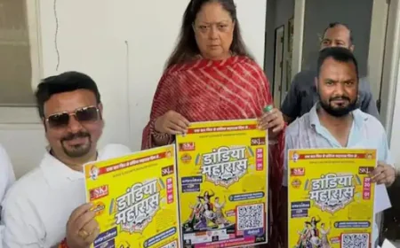 वसुंधरा राजे ने किया ‘डांडिया महारास-2025’ के पोस्टर का विमोचन