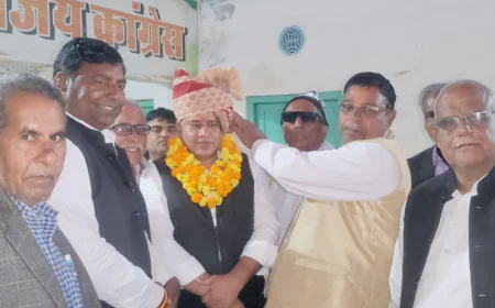 जिला अध्यक्ष मनोज मेघवाल का कांग्रेस कार्यकर्ताओं ने किया स्वागत।