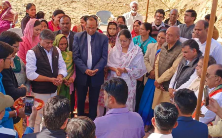 साढ़े 4 करोड़ के स्कूल भवन का विधायक मेघवाल ने किया शिलान्यास दो घंटे तक बच्चे बैठे रहे धूप में शिलान्यास कार्यक्रम में की कांग्रेस भाजपा नेताओं ने की शिरकत