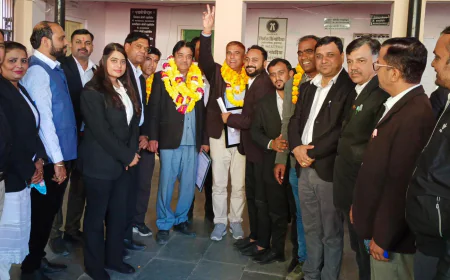 अभिभाषक संघ की नई कार्यकारिणी का हुआ स्वागत 