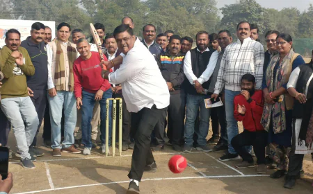 वन राज्यमंत्री शर्मा ने अलवर सांसद खेल उत्सव के तहत आयोजित अलवर शहर विधानसभा कम्युनिटी क्रिकेट प्रतियोगिता का किया शुभारम्भ