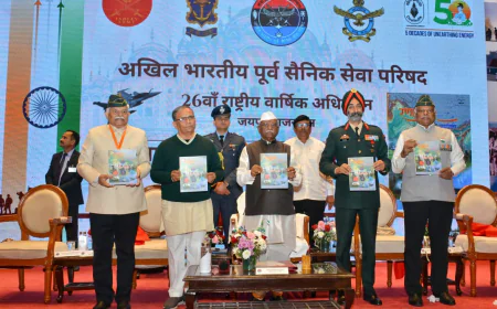 राज्यपाल ने अखिल भारतीय पूर्व सैनिक सेवा परिषद के 26वें राष्ट्रीय अधिवेशन का किया शुभारंभ कहा— सैनिक कभी पूर्व नहीं होता, राष्ट्र निर्माण में उसकी भूमिका सदैव जीवंत
