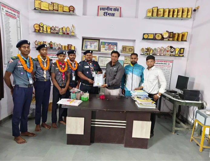 नेशनल लेवल लक्ष्मी मजूमदार अवॉर्ड विजेता रोवर स्काउट का किया सम्मान