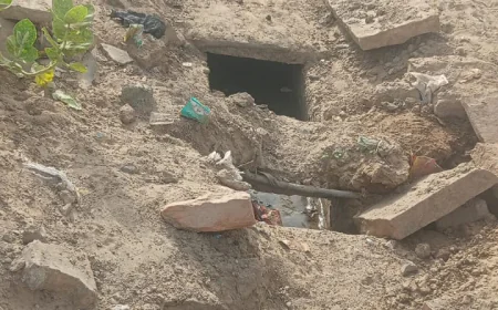 नाला निर्माण में धांधली का आरोप, रास्ते बंद होने से ग्रामीण परेशान